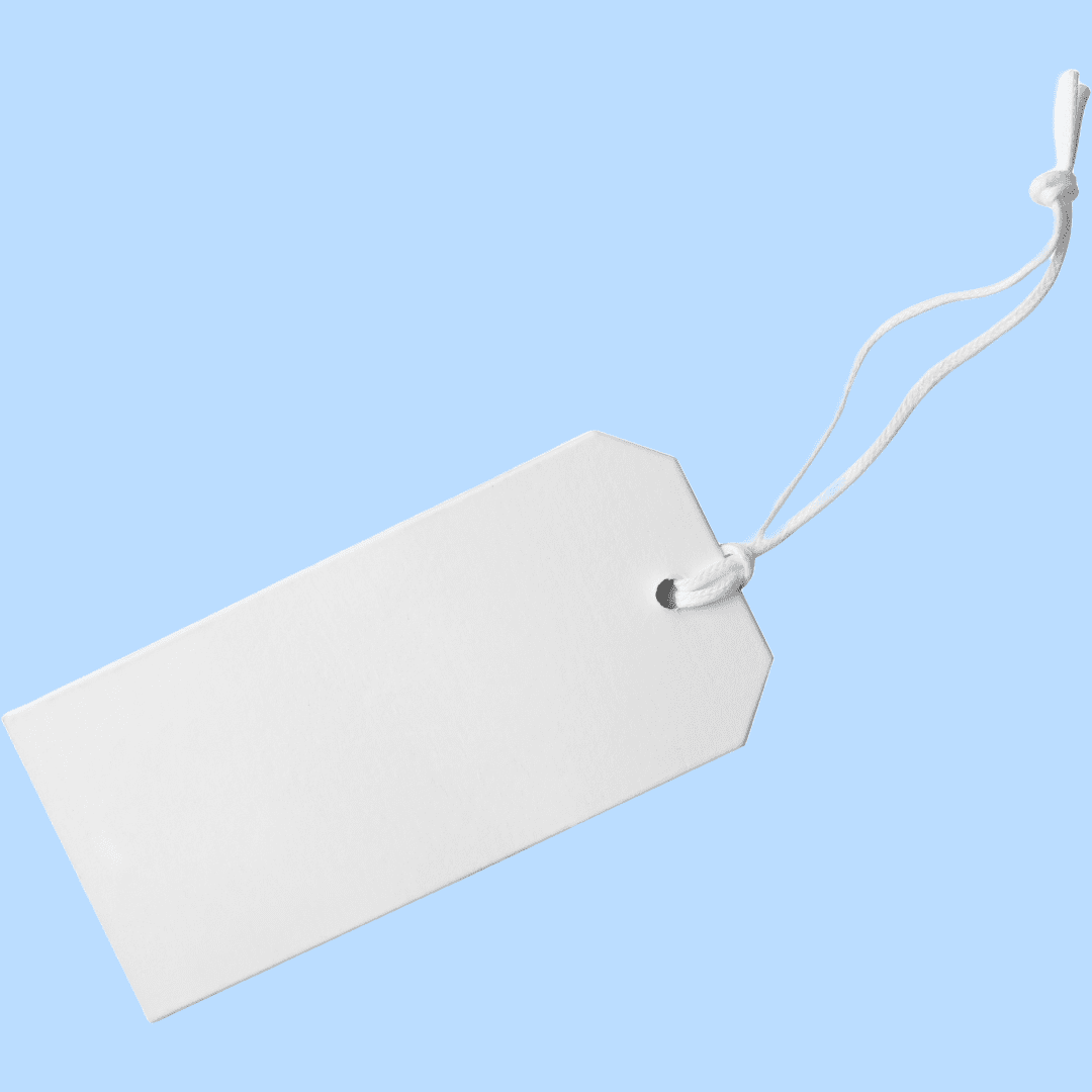 An image of a blank white label that illustrated the white label capabilities of BrandBlend