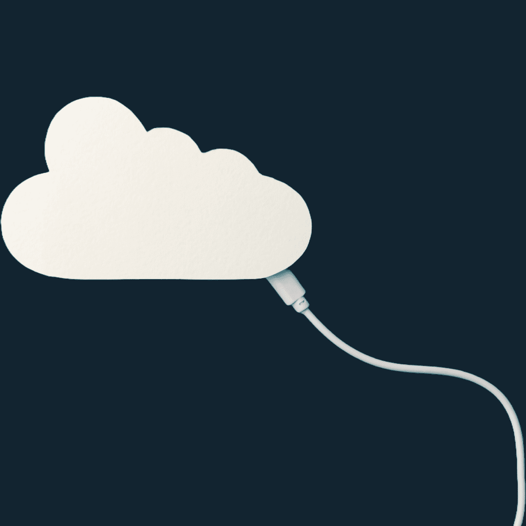 A cloud illustration connected with a wire to illustrate the reliability of the SafeSnap bakcup plugin